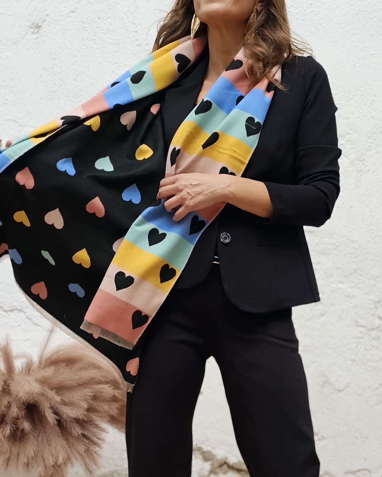 Bufanda Corazones reversible - Imagen 5