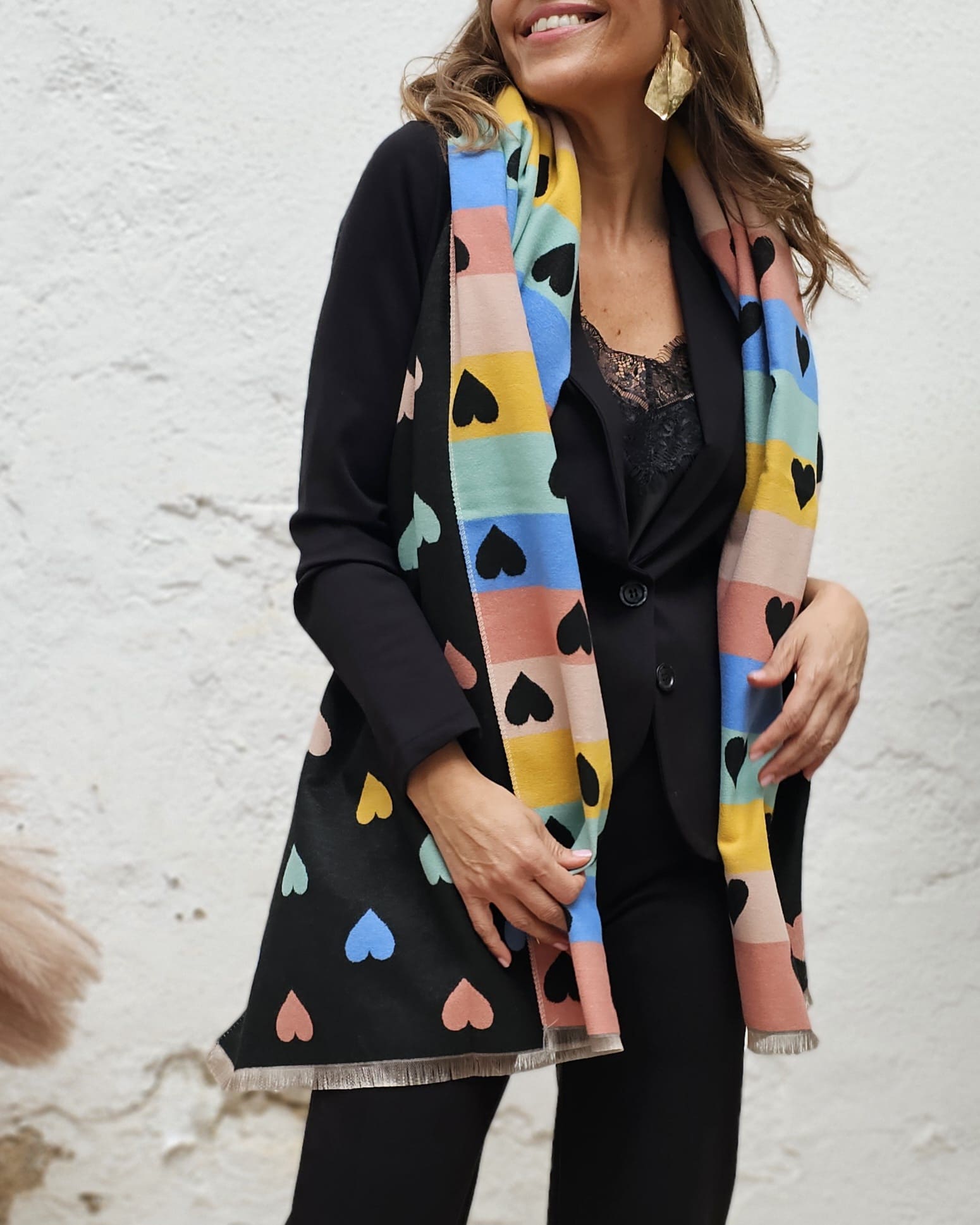 Bufanda Corazones reversible - Imagen 4