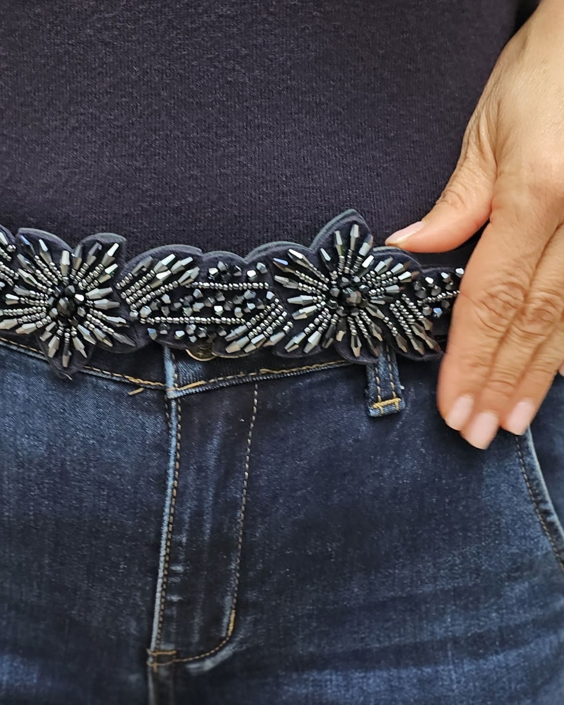 Cinturón Pedrería flowers - Imagen 2