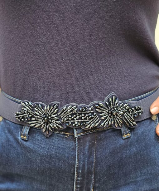 Cinturón Pedrería flowers