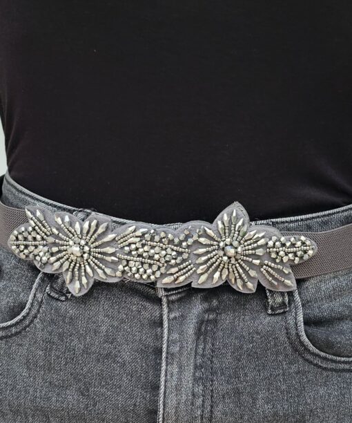 Cinturón Pedrería flowers
