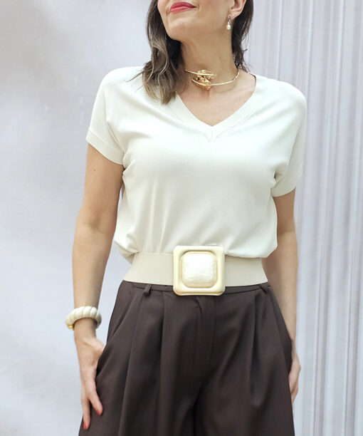 Camiseta Punto Beige