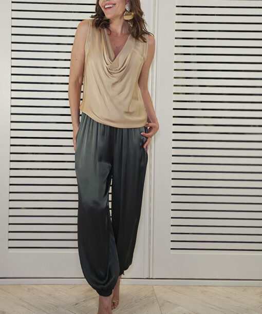 Pantalón Bombacho Raso Safari