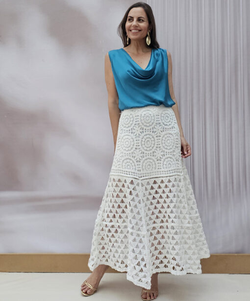 Falda Crochet Blanca Ibiza