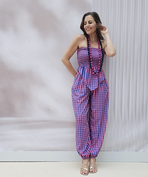 Conjunto Pantalón cuadro Vichy Pink Rose