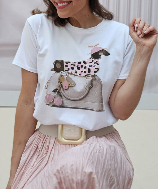 Camiseta Perrito Pink Rose