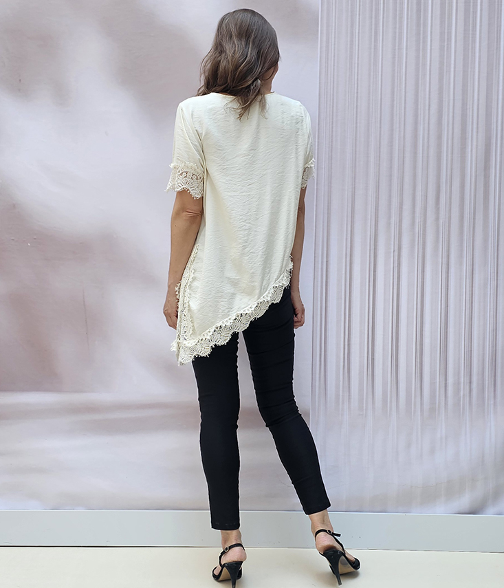 Blusa Asimétrica Encaje Glam - Imagen 7