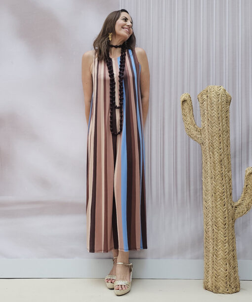 Vestido Licra Fría Rayas