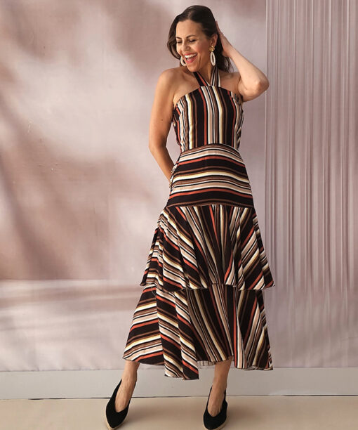 Vestido Halter Volantes Desmayo