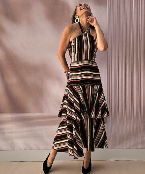 Vestido Halter Volantes Desmayo - Imagen 3