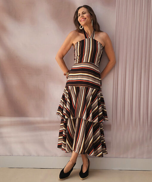 Vestido Halter Volantes Desmayo - Imagen 4