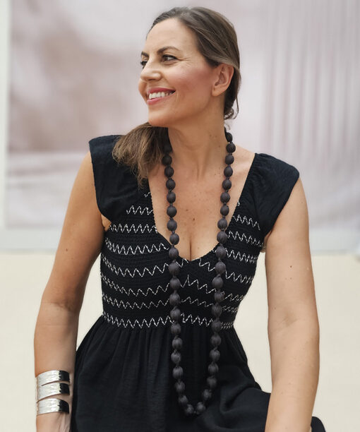 Collar Valeria gris marengo seda