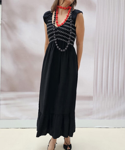 Alternative view of Collar Valeria rojo seda