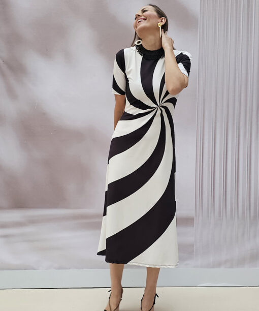 Vestido Bicolor Licra Fría Carmen - Imagen 5