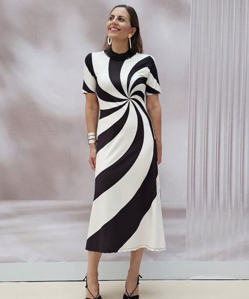 Alternative view of Vestido Bicolor Licra Fría Carmen