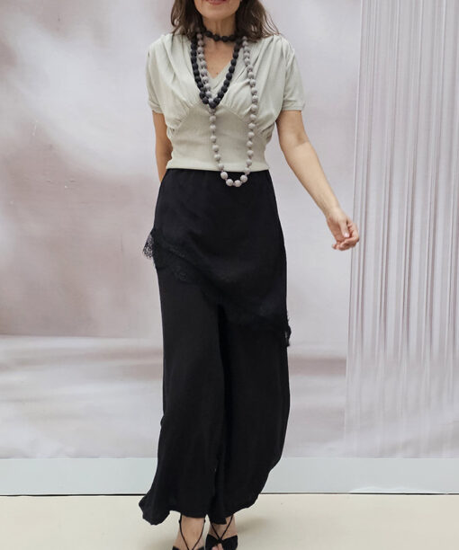 Collar Valeria gris marengo seda - Imagen 6