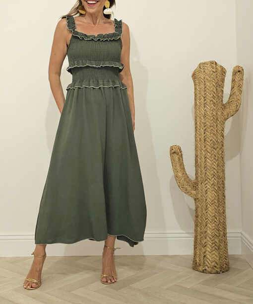 Vestido Largo Fruncido - Imagen 3