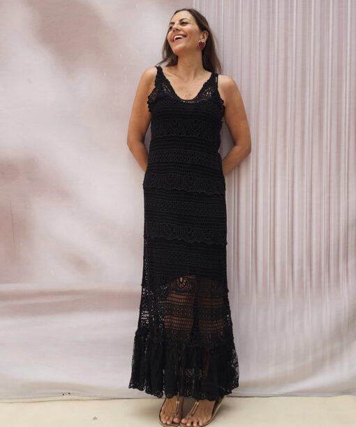 Alternative view of Vestido largo crochet