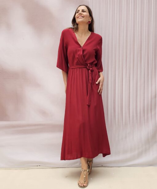 Vestido cruzado botones