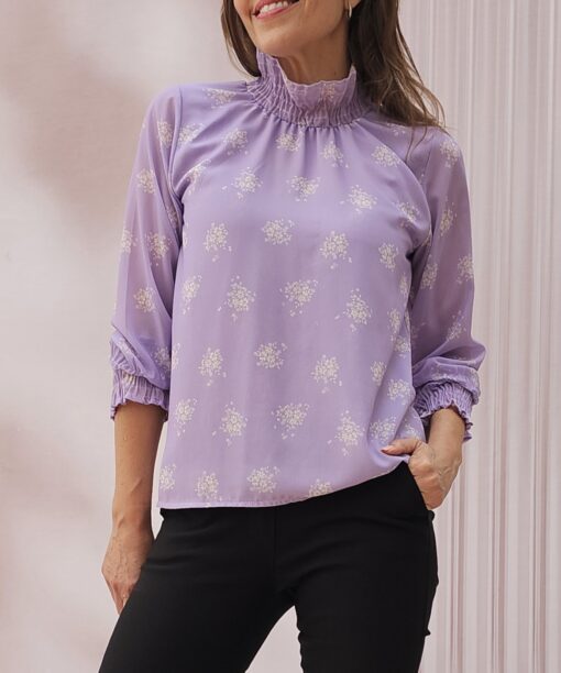 Blusa fruncida estampada