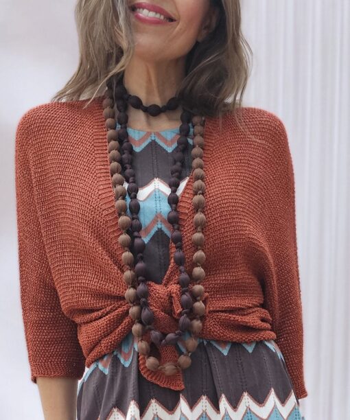 Collar Valeria café seda