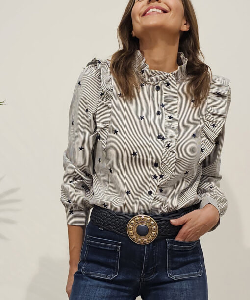 Alternative view of Camisa bordada estrellas