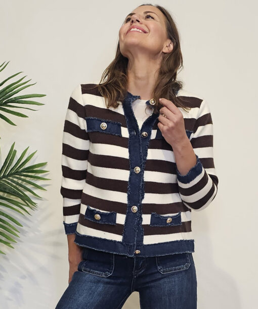 Chaqueta rayas combi punto - Imagen 5