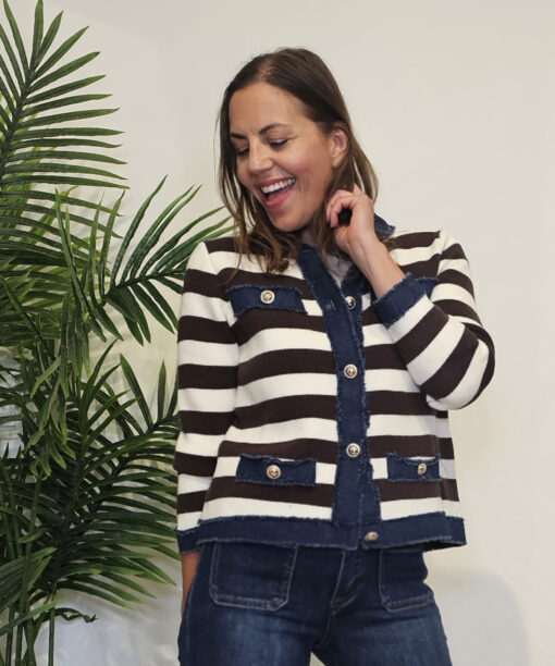 Chaqueta rayas combi punto - Imagen 3
