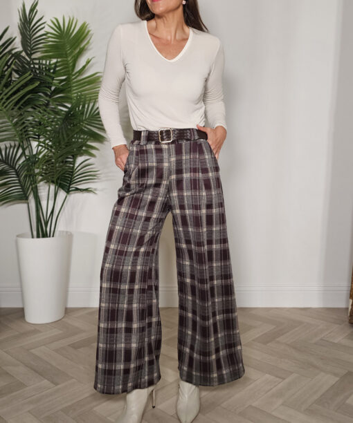 Pantalón cuadros Vino - Imagen 3