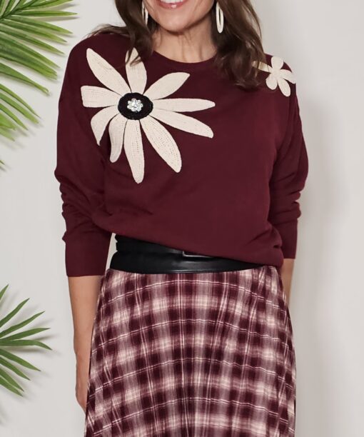 Jersey flor superpuesta Rioja Vino - Imagen 3