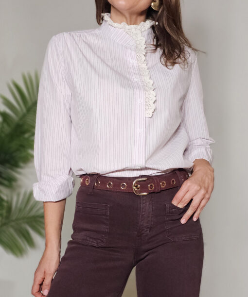 Alternative view of Camisa rayas y puntilla Rioja