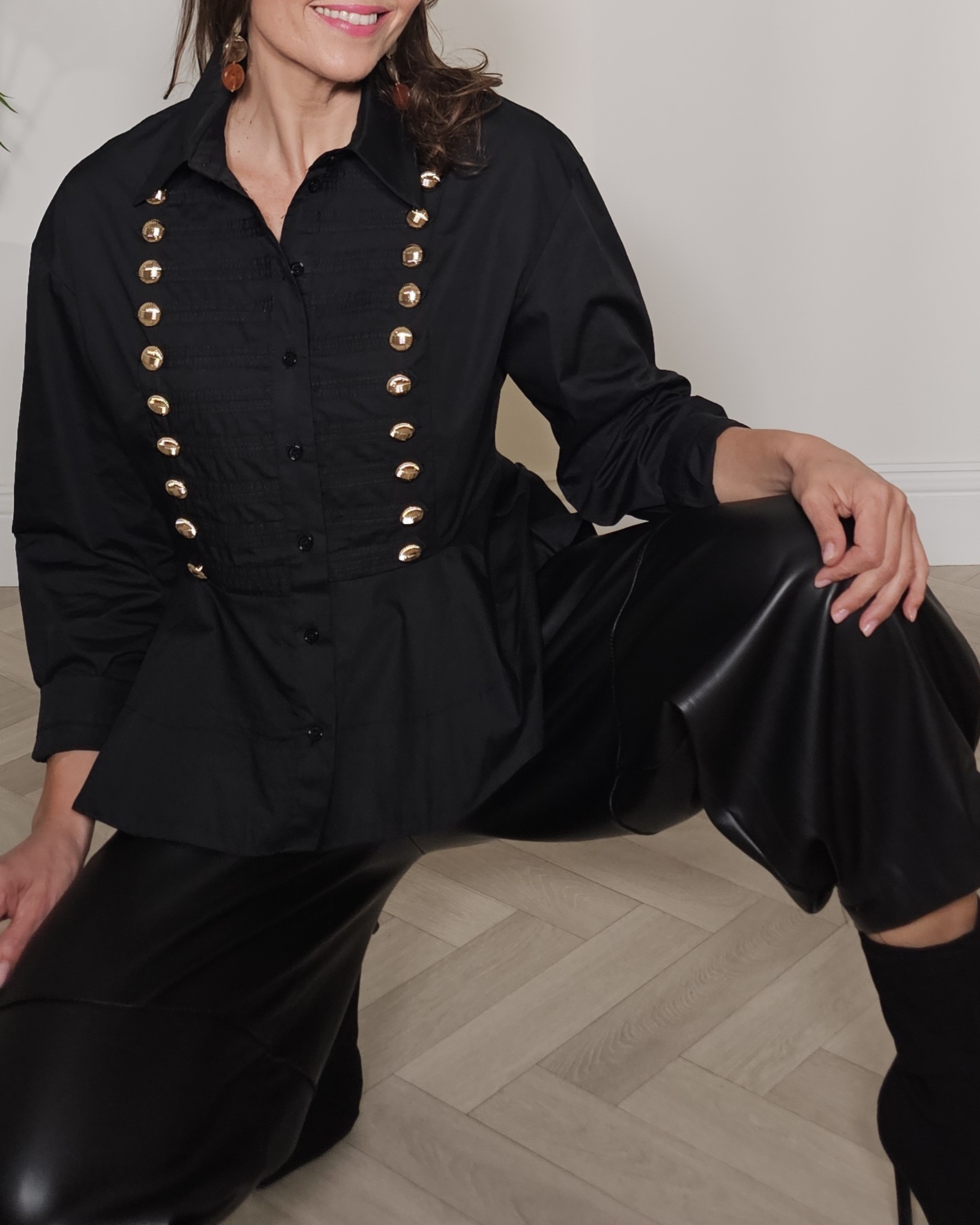 Camisa militar peplum Victoria - Imagen 7