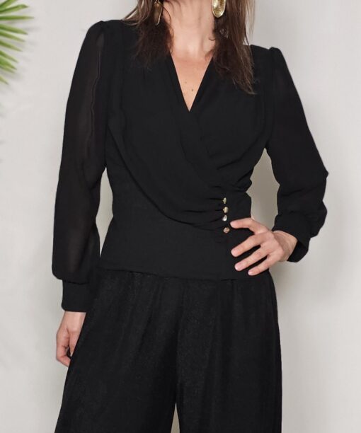 Blusa cruzada mangas gasa weekend